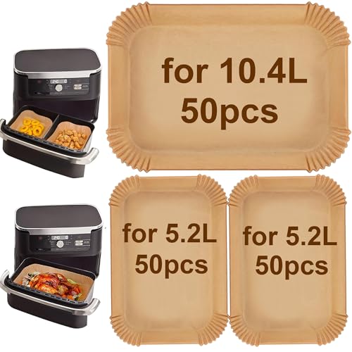 150pcs Airfryer Backpapier für Ninja Flex Drawer Dual Zone AF500EU AF500EUCP 10,4L, Auch kompatibel mit COSORI XXL 10L, ...