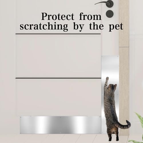 2 PCS Aluminum Door Kick Plate, 4''X16'' Door Push Plate, Door Handle Hole Cover Plate, Protects Door from Damage, Filler Push Plate for Interior/Exterior Door, Dog/Cat Door, Garage Door, Cabinet Door