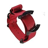 For Suunto for D6 for D6I for reloj de computadora de buceo correa de nailon correas de reloj + adaptadores ABS + destornilladores (Color : Red, Size : 24mm)