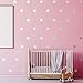 Wand Abziehbild Punkt (200 Abziehbilder) Vornehm Punkt Einfach Schälen und Stick - Abnehmbare Metallisch Vinyl Polka Punkt Dekor, Runde Kreis Wandtattoo Aufkleber für Festliche Baby Zimmer (Silber)