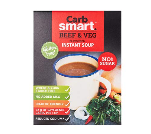 Carbsmart Beef & Veg Instant Soup 4 x17g Single Servings