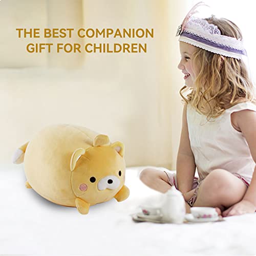 Image of Kids Travel Pillow - 2-in-1 Deformable Kids Neck Pillow for Traveling, Soft U-Shaped Pillow with Adorable Animal Design, Comfy Sleep and Play, Ideal for Airplanes and Cars - Yellow Bear