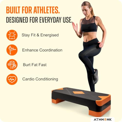 Image of Adjustable Multi-Level Aerobic Stepper Ultimate Equipment Gym Stepper for Home Workout | Enhance Stability, Flexibility, Strength | Home Cardio Exercise Aerobics Stepper for Women and Men