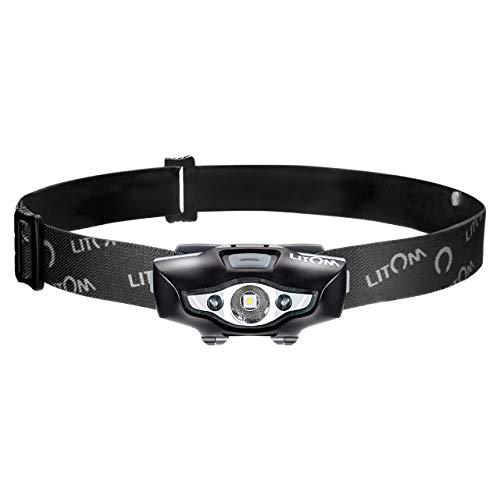 Litom LED ヘッドランプ ヘッドライト スポットライト 明るさ100ルーメン 実用点灯8時間 防水仕様 6つの点灯モード キャンプ サイクリング ハイキングなどのアウトドア活動に適用