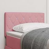 QJBSAVVA LED-Kopfteil Bett Rosa 80x7x88 cm Samt Höhenverstellbar Wandmontage Modernes Design Bequeme Rückenlehne Schlafzimmer Komfort for Bedroom