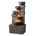 Water Fountain 5 Tiers LED Lights 27.5" Grand Elegance for Yard Decorations Outdoor, Garden, Patio with Rocks (25009A)