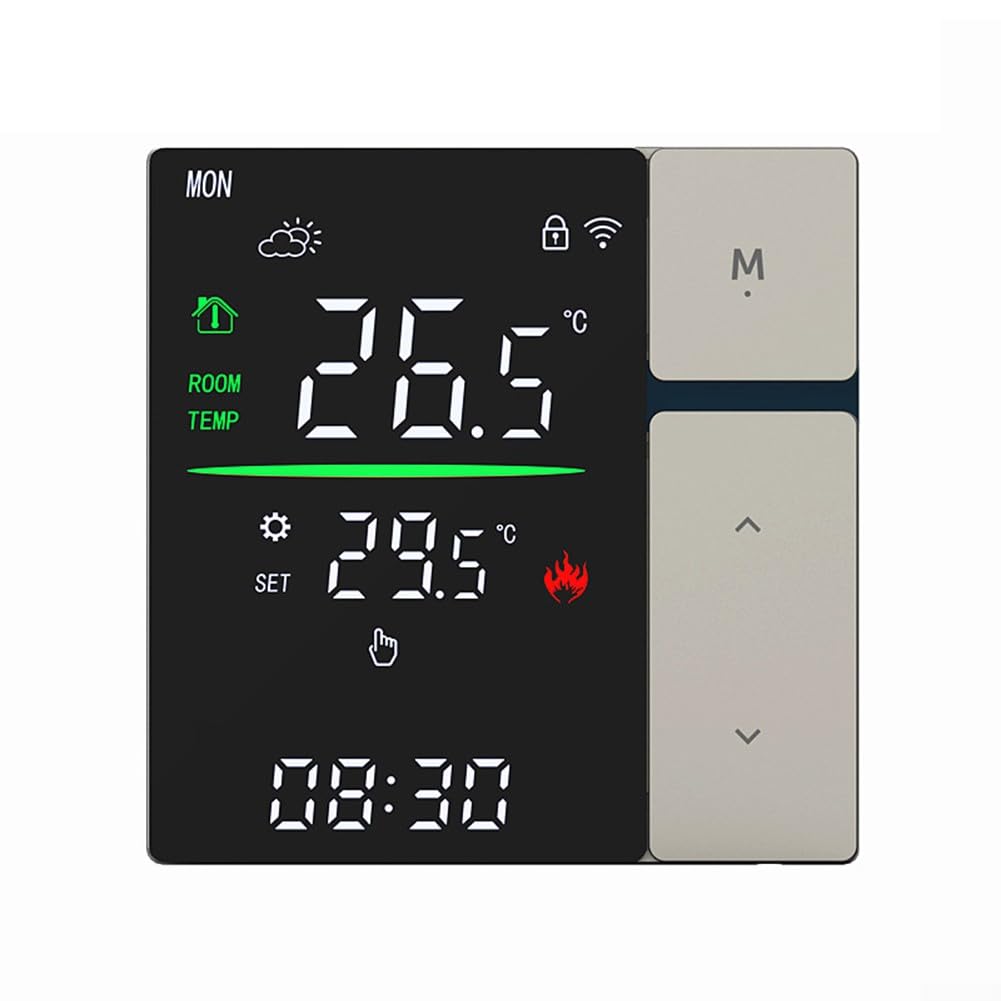Termostato inteligente 316A compatible con Tuya con WiFi y control de voz para Alexa y Assistant, adecuado para calefacción eléctrica de suelo y calderas de gas, acceso remoto con aplicación