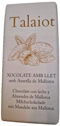 Chocolate Talaiot con leche y almendra IGP ametlla de Mallorca (37% Cacao minimo) 125gr.