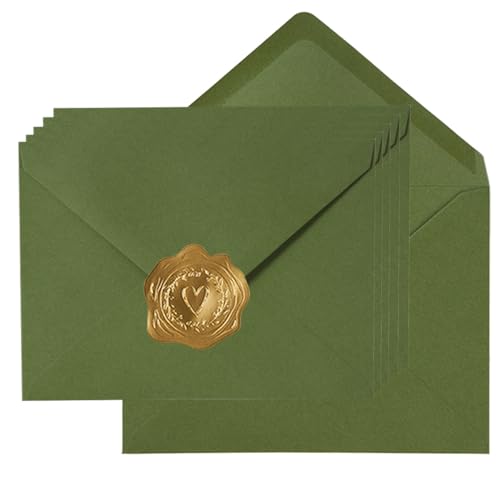 Enveloppes colorées A7 vert olive 13x18cm pour invitations et cartes de vœux - Lot de 100