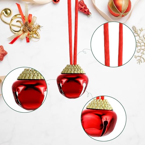 Collares de campana de Navidad a granel con cintas listas para colgar 5