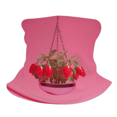 DuduYH Red Hot Peppers in Disco Ball Plant Pot Neck Gaiter Face Mask Face Cover Balaclava Bandana Headwear for Men Women