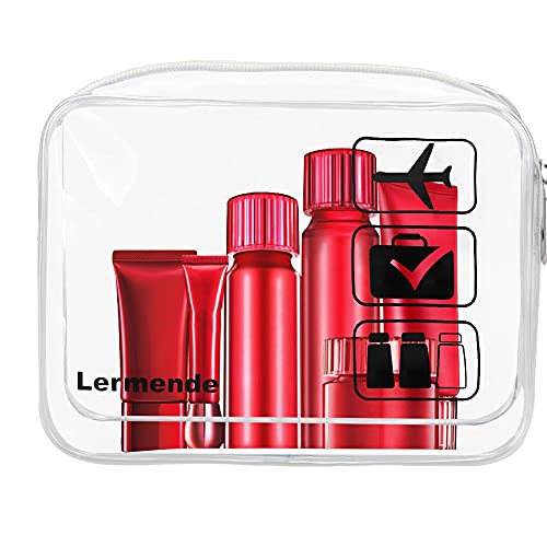 Image of 2pcs /pack Lermende Clear Toiletry Bag TSA Approved Travel Carry On Airport Airline Compliant Bag Quart Sized 3-1-1 Kit Luggage Pouch (Black Clear)
