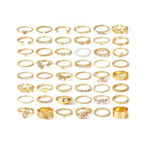 ZOVOLI Golden Silvery Knuckle Rings Set for Women, Stackable Rings