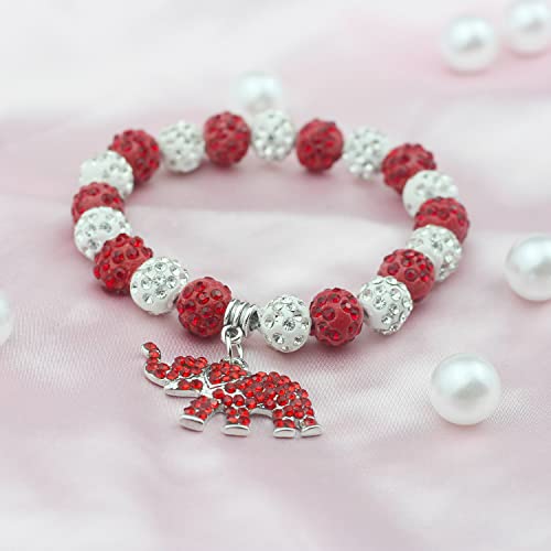 Sorority Paraphernalia Gift for Women Soror Greek Sorority Bracelet Red Elephant Charm Bracelet Sisterhood Graduation Jewelry4