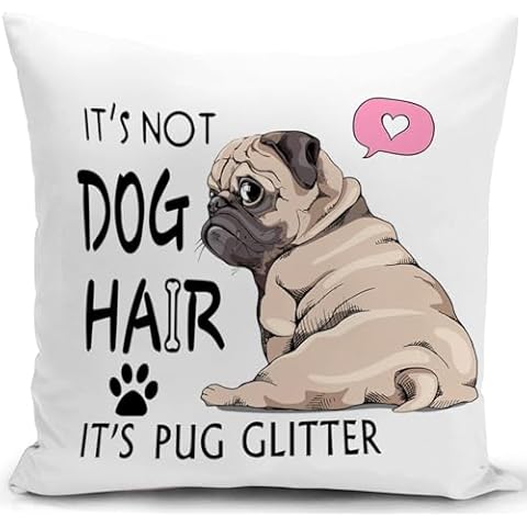 HUASHUZI Pug Dog Cushion Cover 18"x18" Cover