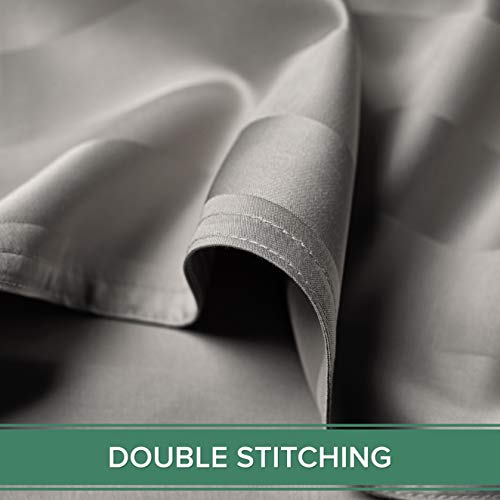 Pure Bamboo Sheets Queen Size Bed Sheets 4 Piece Set, Genuine 100% Organic Bamboo, Luxuriously Soft & Cooling, Double Stitching, 16" Deep Pockets, Lifetime Quality Promise (Queen, Jacquard Silver) #TOP5