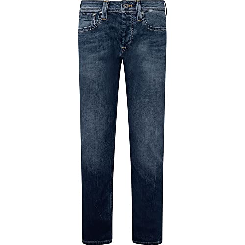 Pepe Jeans London Herren‑Cash Straight Jeans, reguläre Taillenhöhe, Stretch-Denim, mittlerer Blauwasch 4