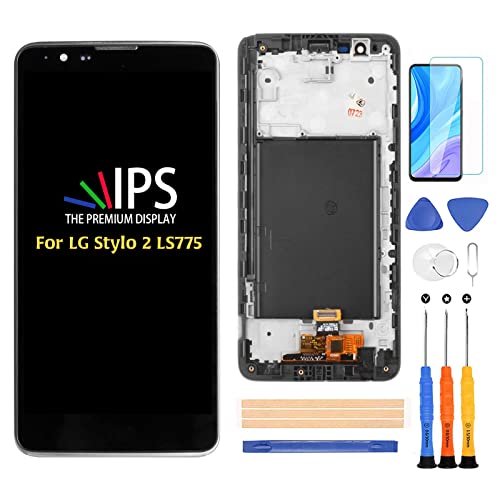 A-MIND for LG Stylo 2 LS775 K Series K540 L82VL L81VL L81AL F720L/K K520dY LCD Display Touch Digitizer Screen Replacement Full Assembly Repair Kits with Tools(Black with Frame
