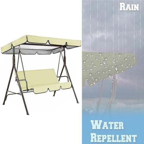 Toldo de columpio de jardín de 3 plazas impermeable Oxford contra lluvia y sol 4