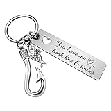 JUPPE Fishing Lure Hook Keychain You Have My Heart Hook Line & Sinker Fishhook Keyring Fishman for...