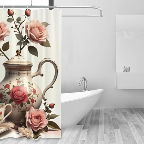 Rideau de douche en tissu épais imperméable et lavable 152x183