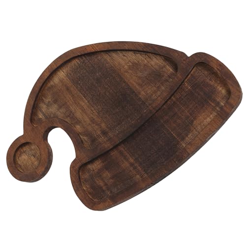 Piatto da portata in legno naturale per feste e spuntini, multi scomparti, per feste di Natale, decorazione per tavolo da pranzo