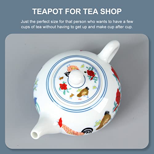 Cabilock Mini Ceramic Tea Pot Cute Teapot Hand Painted Teapot Tea Kettle Small Delicate Tea Pot Microwave And Dishwasher Safe 7.7Oz (White) #TOP4