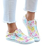 Freizeitschuhe Damen Canvas Schuhe Joggingschuhe Slip-on Walking Shoes Einzelne Schuhe Outdoor Flache Schuhe Damenschuhe Fitness Running Sneakers Sportsschuhe Bequeme Loafers