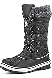 Mishansha Winterstiefel Damen Gefüttert Wasserdicht Schneestiefel Warm Winterschuhe Frauen Trekking Boots Wandern Stiefel Schwarz 38