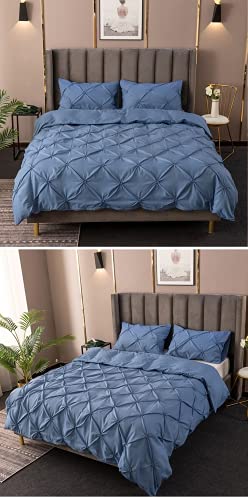 Linge de lit gaufré bleu 3 pièces idéal pour changer de décoration - 3