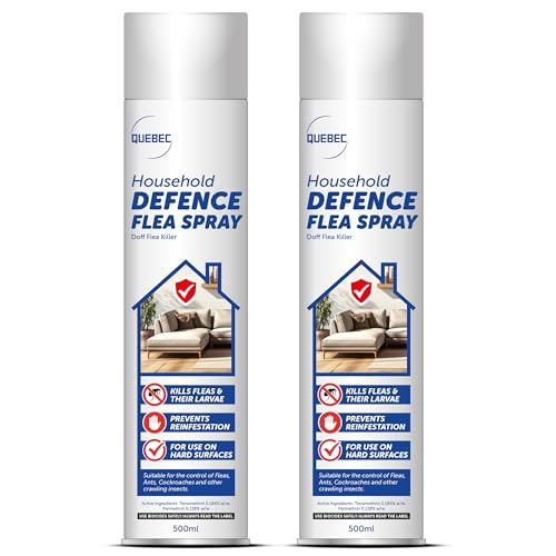 Quebec Household Flea Spray for the Home Powerful Flea & Pest Control for Home Effective Against Fleas Ticks Bed Bugs Ants & Insects Long-Lasting Safe for Indoor Use Easy Application 500ML (2)
