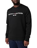 Tommy Hilfiger Men’s Tommy Logo Sweatshirt without Hood, Black (Black), M