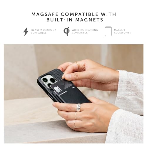 Native Union (RE) Classic Leather Case w/Magsafe Compatible with iPhone 15 Pro 2023 6.1"| 6-Ft Drop Protection, Made from Recycled Materials, Raised Edges, 1-Pc Construction, Wireless Charging- Black