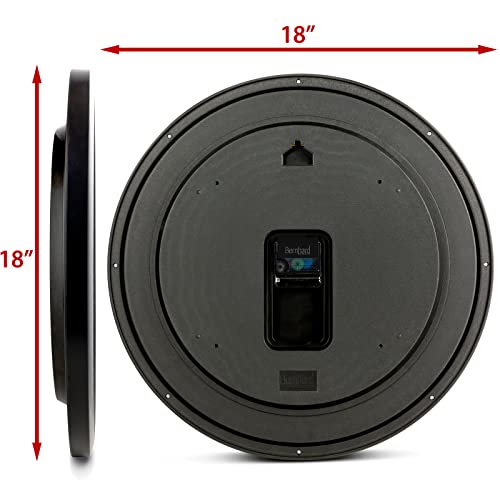 Image of Bernhard Products Black Wall Clock Silent Non Ticking - XL 18 Inch Quality Quartz Battery Operated Round Easy to Read Home /Office /Classroom /School Clock