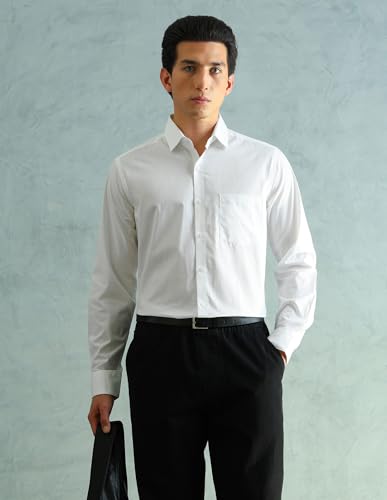 Image of Arrow Slim Fit Mens Formal Shirt - 100% Cotton, Breathable & Comfortable, Full Sleeves Shirts for Men