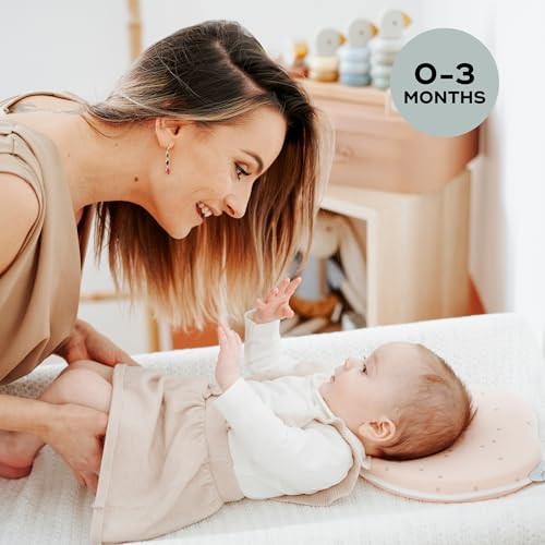 Image of Babymoov Lovenest Baby Head Support, Soft Infant Support for Supervised Awake Time, Stroller & Bouncer Use, Breathable Fabric, Lightweight Newborn Support, Pink