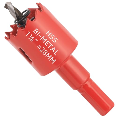 GARHWAL Bi-Metal Hole Saw 28 mm with Arbor and Pilot Bit - Smooth Fast Cutting for Wood, Plywood, Plastic, Drywall, Thin Metal Sheets, and More | Ideal for Ceiling Light Installation and DIY Projects