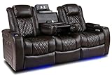 Valencia Tuscany Console Home Theater Seating | Premium Top Grain Italian Nappa 11000 Leather, Power...