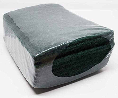 Benchmark Abrasives 6" x 9" Green Coloured Non-Woven Scuff Abrasive Sanding Hand Pads Washable Reusable for Cleaning, Paint Removal, Surface Polishing Automotive (10 Pack) - 240 Grit
