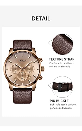 Leather Strap Waterproof Watch for Women - Quartz Casual Chronograph With Calendar - Women's Wrist Watch4