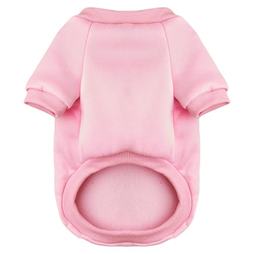 Image of Soft Puppy Sweater for Small Dogs Winter Knit Pullover, Pink XS | Elastic Cuffs Pet Clothes, Holiday Party Matching, Fall Winter Daily Outfit, Soft Breathable Machine Washable Sweatshirt