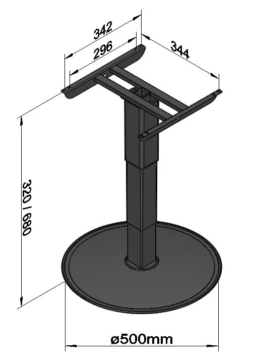 ilse 5883 A06 Liftgestell Tischgestell Liftsäule freistehend mit klick-Klack-System Auto Wohnwagen Wohnmobil Caravan