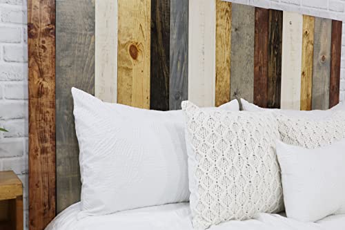 Barn Walls Rustic Mix Signature Design, Multicolored Solid Wood Headboard, Floating Panels, Wall Mount, Adjustable Height, California King Size #TOP7