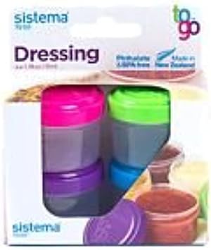 Sistema Lot+de+4+Boxes+food+%C3% A0+condiments+with+lid+dressing+To+Go+35cl+%28Coloris+assorted%29