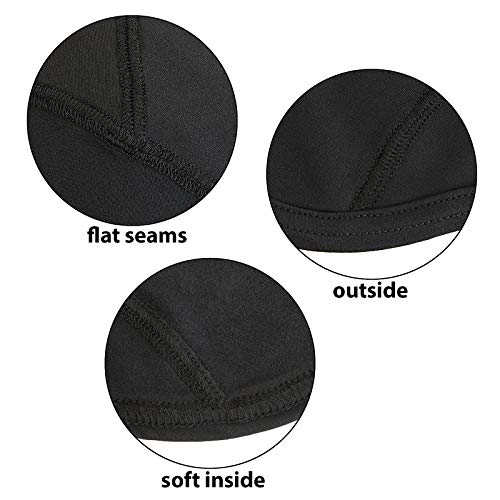 Foto von ALPIDEX Helm Unterziehmütze Cap Helmmütze Fahrrad Bike Mütze Fahrradmütze Warm Winddicht Outdoor Sport Radfahren Ski, Farbe:Black