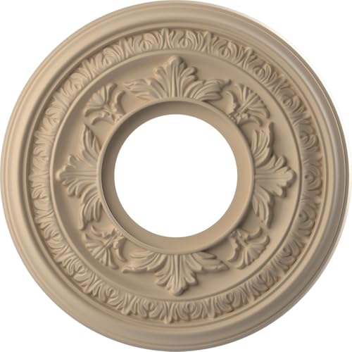 Image of Ekena Millwork 10 inchOD x 3 1 /2 inchID x 3 /4 inchP Baltimore Thermoformed PVC Ceiling Medallion (Fits Canopies up to 4 1 /4 inch), UltraCover Satin Smokey Beige