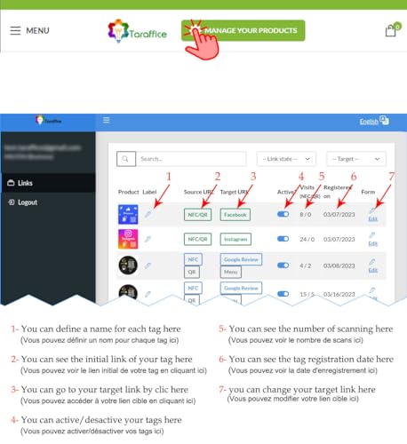 Taraffice NFC-Platte Google-Bewertungen | Kompatibel mit iPhone und Android | Für Unternehmen, Unternehmen, Geschäfte, Restaurants | 10x10cm (Schwarz)