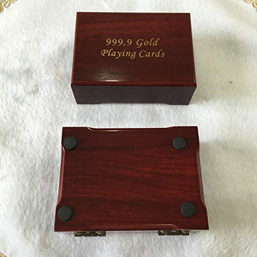 Armear Luxury 24K Gold Foil Poker Playing Cards Deck Of Cards With Wooden Gift Box, Premium Waterproof Poker Cards For Party And Card Decks Game, Standard Size #TOP4