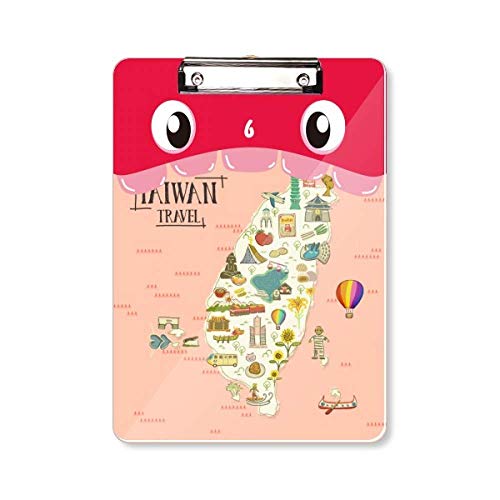 Porte-bloc A4 documents Taiwan Travel Attractions avec clip pour bureau