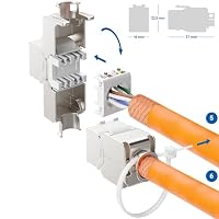 deleyCON Keystone Modul CAT 6a Jack STP RJ45 500MHz 10 Gbit/s, 4 Stück – Ansicht 6